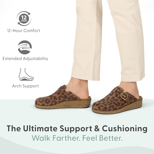 Orthofeet Women's Orthopedic Leather Casey Clogs for Plantar Fasciitis Relief2