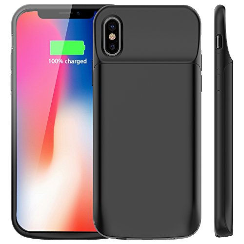 iPhone XS/X Battery Case, Vproof 6000mAh Portable Charger Rechargeable Charging Case External Battery Protective Cover for Apple iPhone X, iPhone XS (5.8 Inch) (Black)