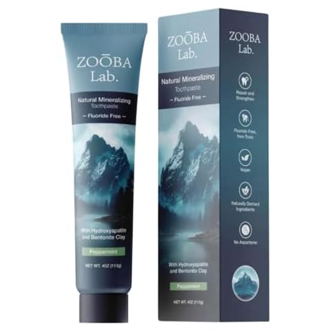 Zooba Natural Fluoride Free Toothpaste with Hydroxyapatite Remineralizing Whitening Bentonite Clay, Vegan - Sensitive Teeth - Doctor Recommended for Healthy Adults & Kids, Non-Toxic Cover
