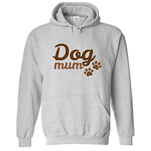 Image of Stars and Stripes Dog Mum Womens Unisex Adults Pullover Hoodie For Dog Lovers (XXL, Sports Grey)