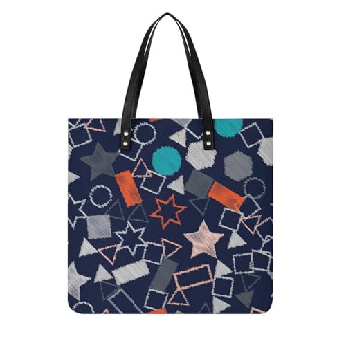 Sac cabas géométrie colorée pour femme aux finitions soignées pour grand voyage