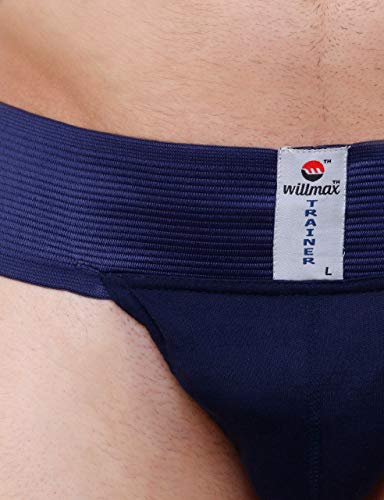 Wmx Gym Cotton Supporter Back Covered With Cup Pocket Athletic Fit Brief Multi Sport Underwear (Tra, Navy Xl) #TOP1