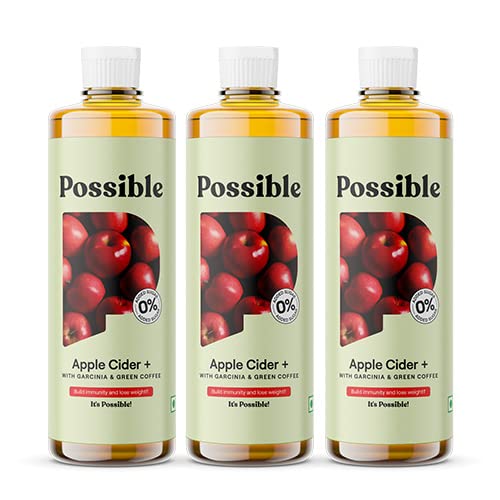 Possible Himalayan Apple Cider Vinegar with Mother, Garcinia & Green Coffee for immunity boost, body detox, improved digestion, healthy heart & skin - Raw| Unfiltered| Unrefined 500ml (Pack of 3) (B09HSH78NK) Amazon Price History, Amazon Price Tracker
