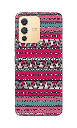 Image of Printed Hard Back Cover Case for Vivo V23 5G Back Cover (Geometric Vintage Pattern) -1803