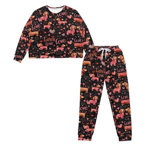 Image of Women's 2 Piece Printed Pajama Set Long Sleeve Sleepwear Set with Long Pants Casual Lounge Sets with Pocket