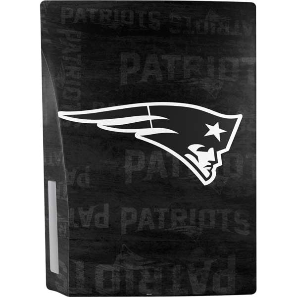 Skinit Decal Gaming Skin Compatible with PS5 Bundle - Officially Licensed NFL New England Patriots Black & White Design