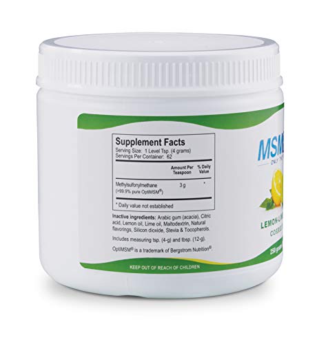 Kala Health MSMPure Lemon-Lime Flavored, Coarse Powder Flakes, Organic Sulfur Crystals, 99.9% Pure Distilled MSM Supplement, Made in The USA, 8.8 oz - Thumbnail 2