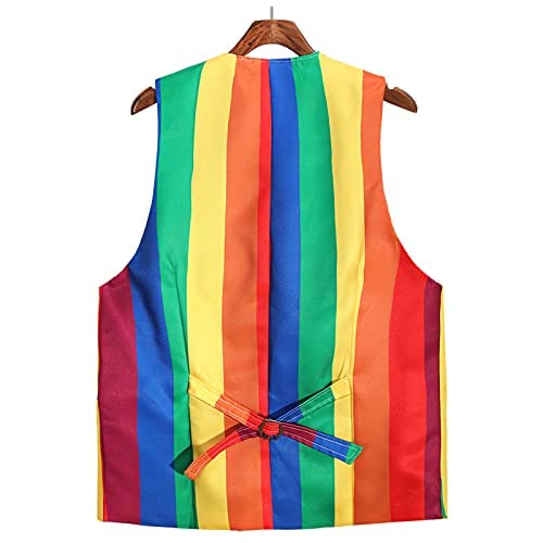 snowshine Rainbow Suit Vest for Men, Plus Size Slim Fit Colorful V-Neck Shiny Party Dress Suit Stylish Waistcoat2