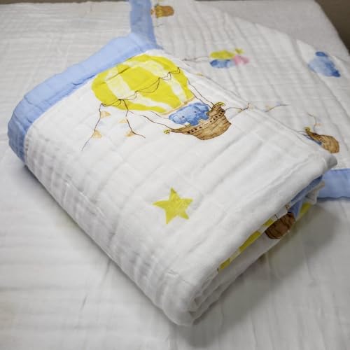 Image of Newborn Baby and Infant Soft Nursery Blanket with 100% Organic Knitted Cotton GOTS Certified. Baby Quilt Comforter, Receiving Blanket Size 41x41 Inch