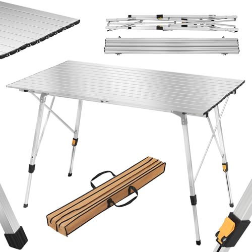 WOLTU Alu Campingtisch klappbar, Falttisch Höhenverstellbar mit...