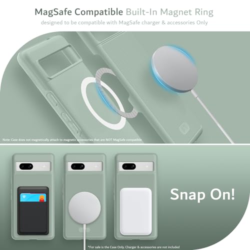 Image of TUDIA MergeGrip Magsafe Compatible for Google Pixel 7a Case - Green Lily