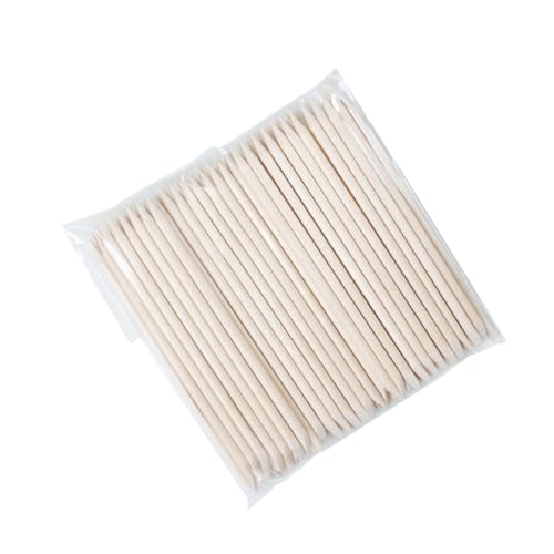 FOMIYES 100pcs Wood Sticks Nail Art Tool Cuticle Remover Cleaner under Nail Cleaner Abrasive Stick