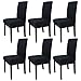 6 Pièces Leeyunbee Housse de Chaise Moderne élastique, Amovible Lavable Extensible Housses de Chaise de Salle à Manger, Couverture de Chaise pour Décor Salle à Manger, Hôtel et Mariage (Noir)