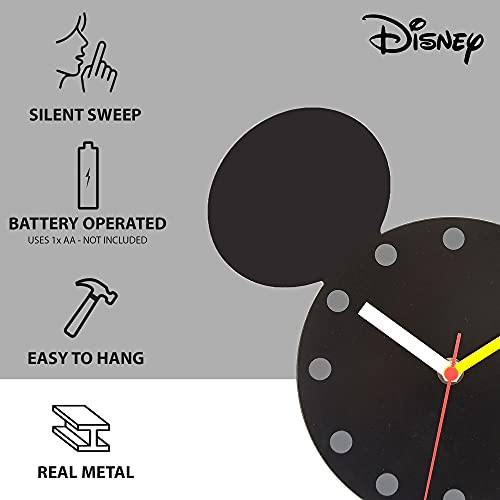 Disney Mickey Mouse Metal Wall Clock, Black #TOP4