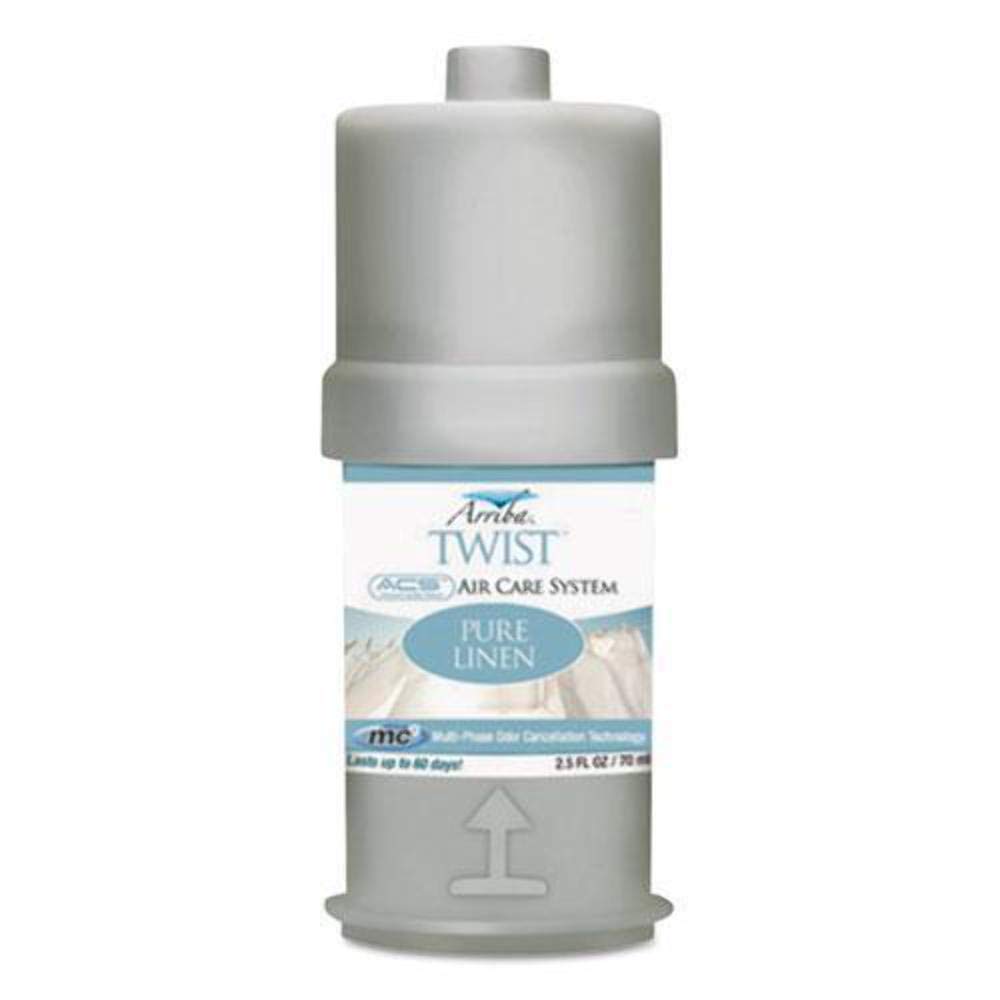 San Jamar RW107801231 Arriba Commercial Pure Linen Refill Twist Air Freshener Fragrance (Case of 6)