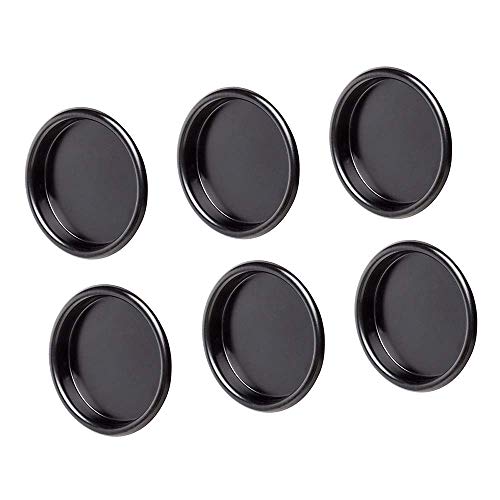 6PCS Closet Door Finger Pull 2-1/8", Easy Snap-in Circular Black Closet Door Pulls
