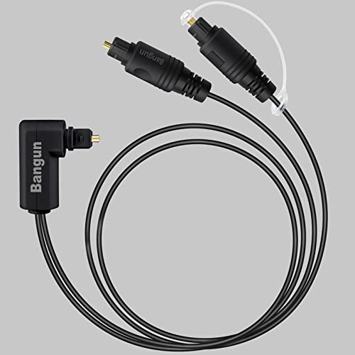 Divisor de audio óptico digital de 90 grados y cable Toslink de 6 pies para TV y sonido digital