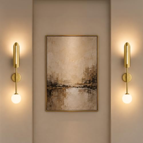Image of Murphy Alaris Brass LED Wall Light 12W | Gold Decorative Wall Lamp | 3 in 1 White Color Modes | Aluminium Body | Indoor Designer Wall Light | 2 Year Warranty | Pack of 2