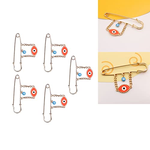 Alfinetes de segurança em massa, pingentes de olhos vermelhos azuis Alfinetes de roupas de uso multi