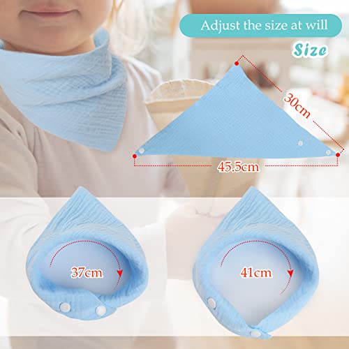 WD&CD 4 Stück Baby Dreieckstuch Lätzchen, Doppellagig Weiche & Absorbierende Musselin Halstüch Sabberlätzche mit 2 Verstellbares Druckknopf - A