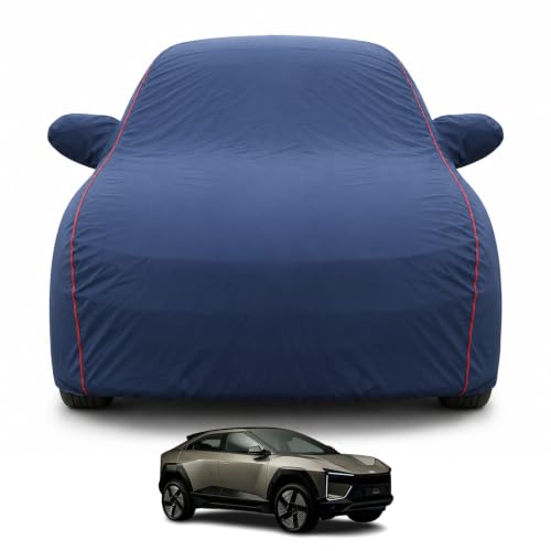 Image of Premium Car Cover for Mahindra BE6 2024-2026 Models | Waterproof, UV & Dust Protection | Mirror & Antenna Pocket | Triple Stitched, Soft Inner Lining, Belt & Buckle (Navy Blue)