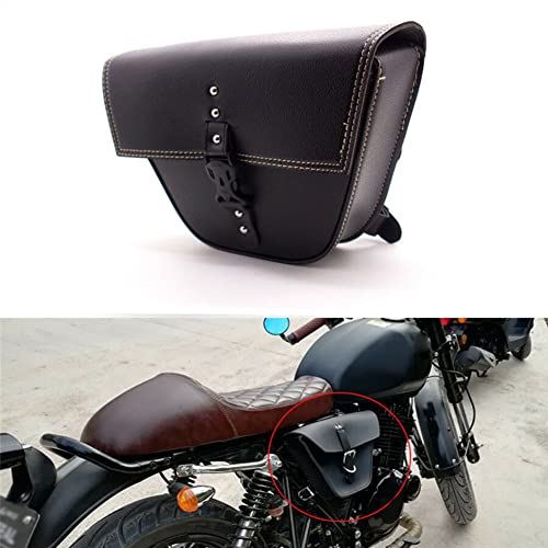 Bolsa lateral para moto de cuero sintético con hebilla rápida miniatura 4