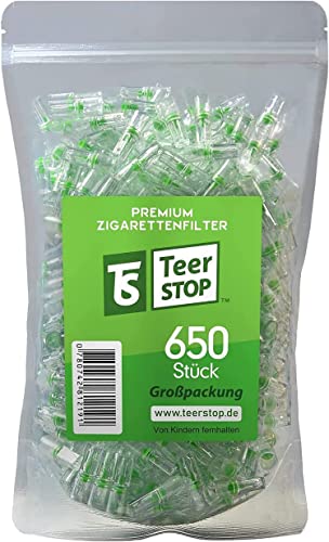 TS Teer STOP Premium Filtre Cigarette Anti Goudron 650 pièces Filtre a Cigarette Jetables 8mm Porte Cigarette ,Anti Goudron Anti Nicotine Filtres Regular | Microfiltre Cigarette | Pack Économique