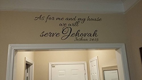 Decals Joshua 24:15 Scripture Religious Wall Vinyl Bible Verse As for me and My House we Will Serve Jehovah Living Room Wall Decal