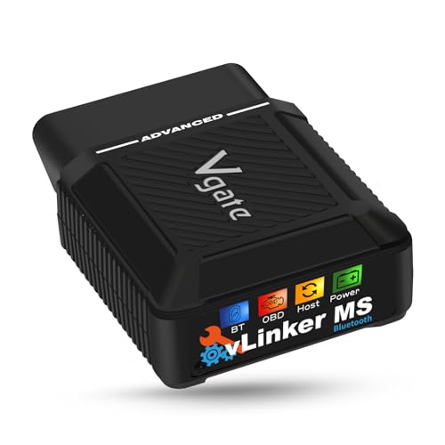 V.gate vLinker MS Bluetooth OBD2 Car Scan Tool for iPhone & Android & Windows, Vehicle Scanner Supports Multiple CAN Protocols (GMLAN, MS CAN, CH CAN, LS CAN)