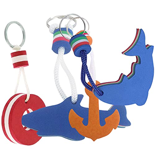 NC 4 Stück Schwimmende Schlüsselanhänger,Floating Keychain Kayak Schwimmendes Boot Yacht Key Ring Neuheit Schlüsselanhänger für Marine Boot Angeln Segeln Wassersport