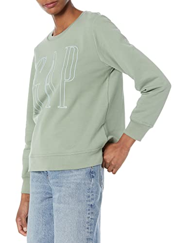 Gap Womens Logo Crew Sweatshirt, Gasoline Green, Medium Us #TOP5
