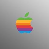 Supertogether Retro Apple Logo Multicolour Rainbow Style Vinyl Decal Brand Sticker for MacBook / MacBook Pro and Air Laptop with Glowing Logo - Matte Finish