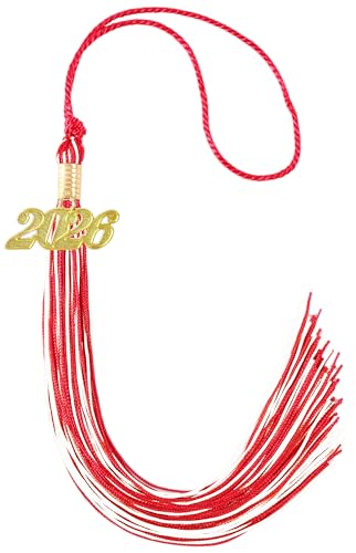 Image of Red and White Graduation Tassel 2026 for Grad Cap and Graduation Ceremony Accessory Decoration