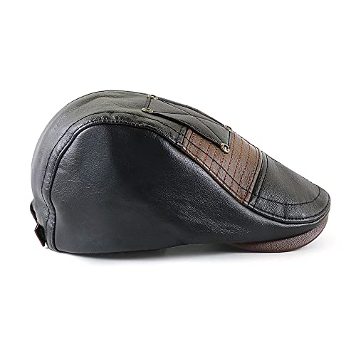 Ueither Uomo Berretto Piatto Regolabile in PU
