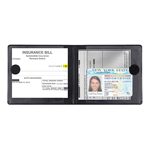 MICUB Auto Car Essential,Car Registration and Insurance Card Black Documents Holder 2-Pack,For Car,Truck,Suv and Other Vehicle,Case Wallet for Car Documents Organizer