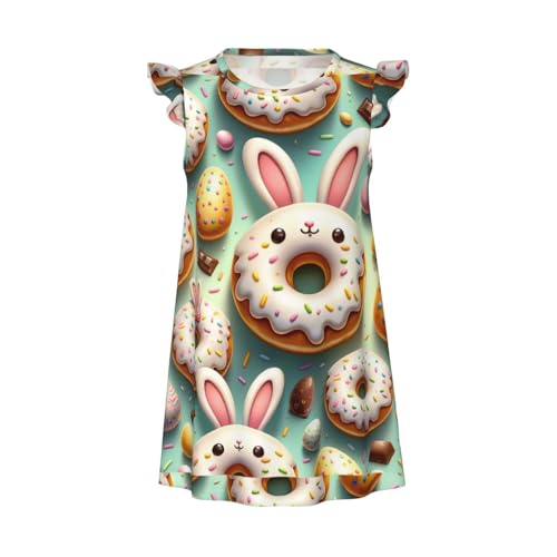Augenstern Flutter Sleeve Nightgown Easter-Rabbit-Ears-Donuts Soft Sleepwear Nightdress - Main Image