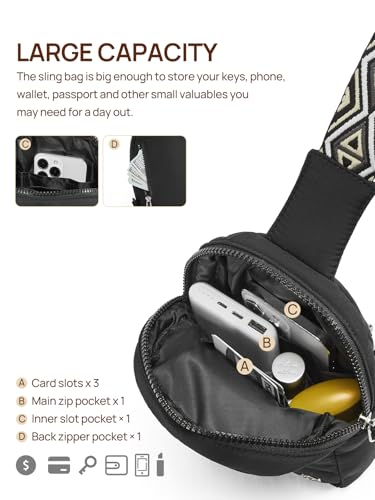 Telena Crossbody Bags for Women Quilted Puffer Cross Body Sling Bag Black3