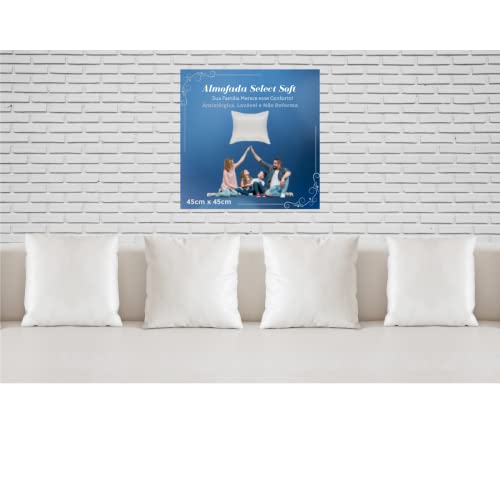 Kit 4 Recheios Almofadas Select Soft Fibra Antialérgica 45x45cm