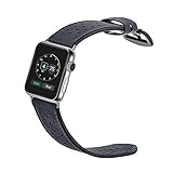 Elobeth for Apple Watch Band,iwatch Band Apple Watch Leather Band, iWatch Band Genuine Leather Band Wrist Watch Band with Adapter for Apple Wtach Series 3 Series 2 Series 1 (42mm Blue)