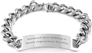Mugart Introvert but Willing to Discuss Aquarium. Aquarium Keeping Cuban Chain Bracelet, Epic Aquarium Keeping, Engraved Bracelet for Friends