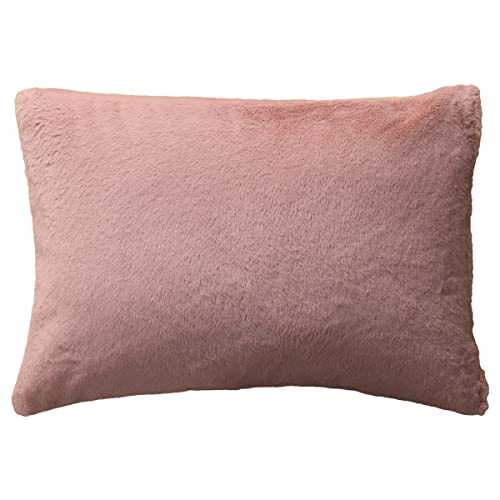 枕カバー 冬 洗える ラピアス まくらカバー ダスティピンク 約43×63cm 布団カバー フェイクファー 毛足約10mm リバーシブル おしゃれ 無地 北欧 韓国インテリア #1597369