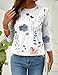LOMON Summer 2026 Fashion Trendy 3/4 Length Sleeve Tops Blouses for Women Dressy Casual Business Tops White Pink Floral XL