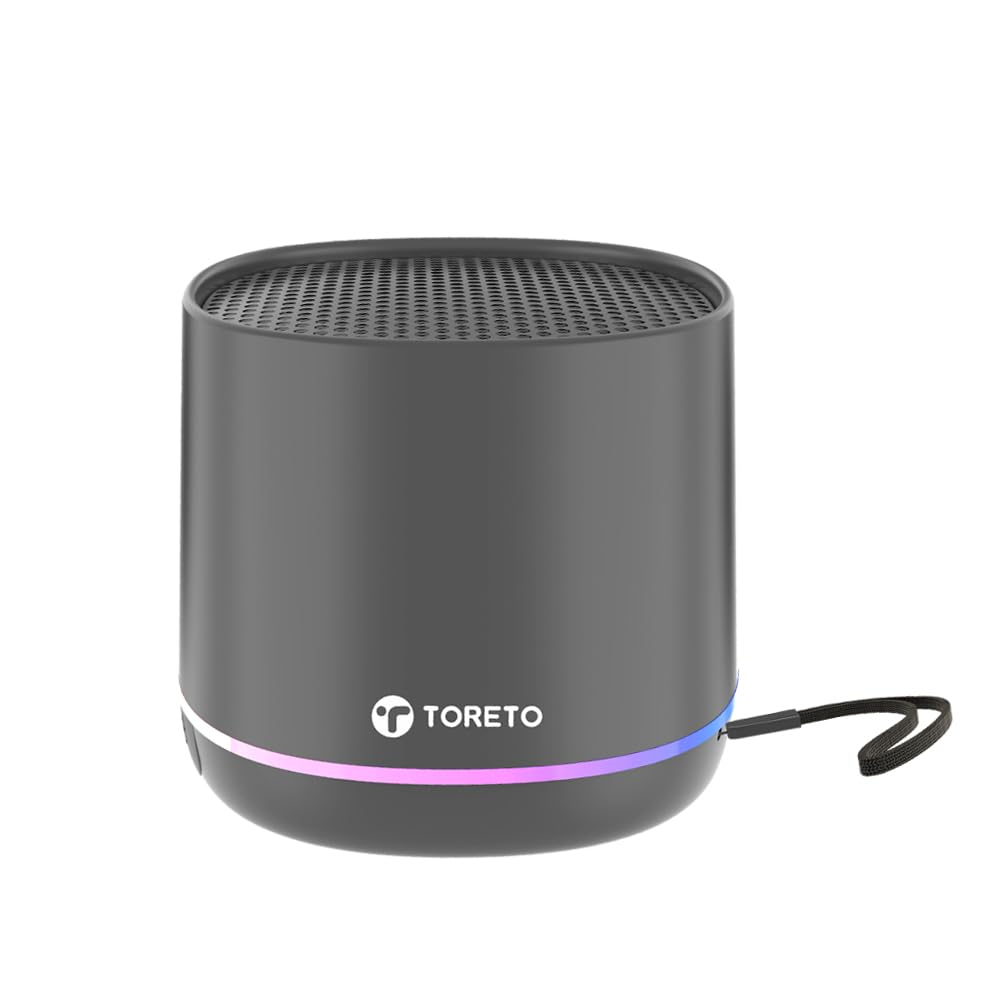 Toreto Wave Mini Portable Bluetooth Speaker 8W | RGB Lights | Selfie Remote Feature | 4H Playtime | TWS, USB & TF Card Support | Type-C Charging | Lanyard for Carrying | BIS Certified (Black)-image-35