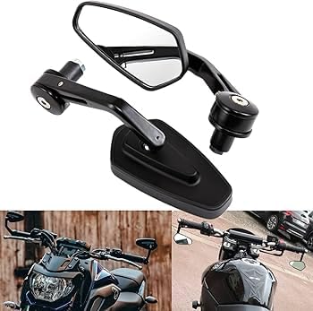 Motorcycle Bar End and Rear View Battle Mirror for Bike Dominar Pulsar 200 NS RE Classic Thunderbird Continental GT/Duke RC / R15 V3 V4 FZ/Ntorq (Star shape)-image-24
