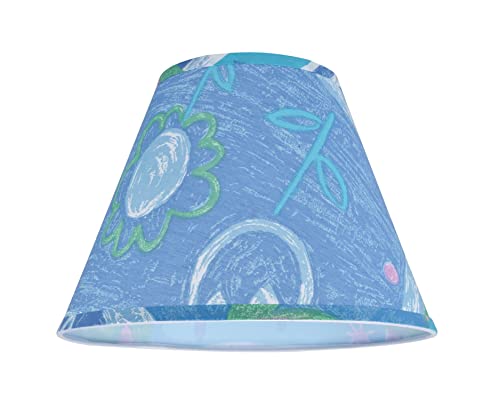 Image of Aspen Creative 32192A Transitional Empire Shape Spider Construction Lamp Shade in Blue, 6 inch Top x 12 inch Bottom x 9 inch Slant Height