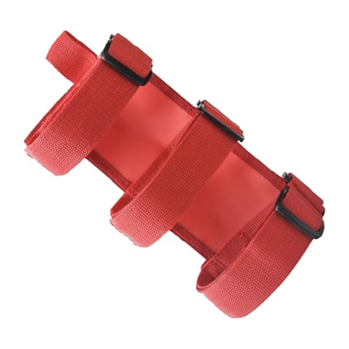 MALUGOGO Fijación Ajustable para Extintor de Incendios, Soporte Resistente y Práctico en Color Rojo, Banda de Sujeción para Extintores de Seguridad, Instalación para Vehículos