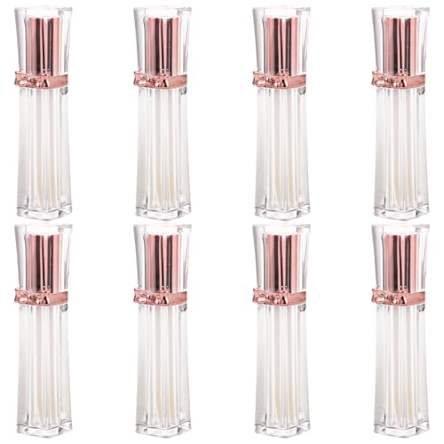TEHAUX 8 Piezas Tubo Aplicador de Brillo de Labios Vacío de Plástico Pp de 3,5ml, Rellenable Cierre Seguro para Maquillaje y Retoques Rápidos
