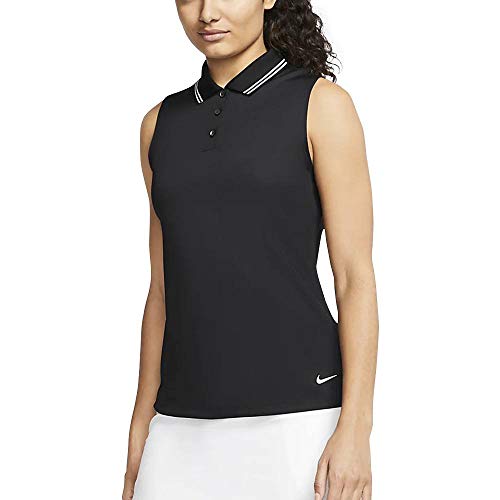 Nike Women's Nike Dri-fit Victory Polo, Black/White/White, Medium