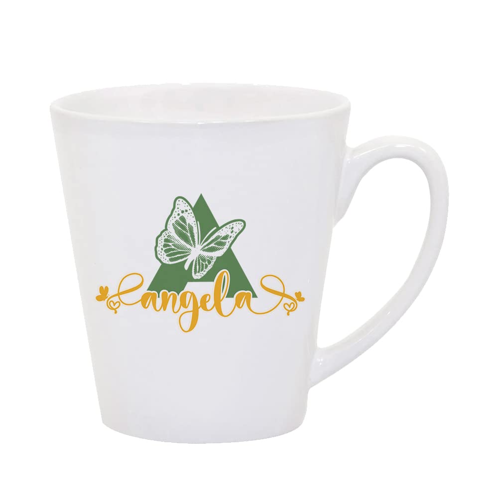 Personalised Floral Butterfly Mug Letter, Any Letter Alphabet, Gift for Girl, Women, Lady Gift Tea Cocoa Soup Daily use Mug Birthday Party gage Keepsake Ceramic Latte Coffee Mug. (12 oz)