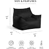 Big Joe Imperial Lounger Foam Filled Bean Bag Armchair with Removable Cover, Black Plush, Soft Polyester, 4 feet Big